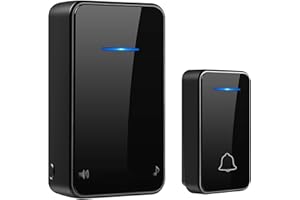 PYBBO [Non Richiede Batteria] Campanello Senza Fili, Campanello Wireless Esterno IP55 Impermeabile a 200 m di Portata con 1 Ricevitori, 7 Livelli Volume, 48 Carillon per Casa, Ufficio, Hote