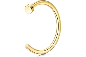 NAVZA Unisex 6mm & 8 mm Women Fake Stainless Steel Smooth Magnetic Nose Ring Silver Hoops