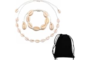 LICHUANUK Naszyjnik damski Bransoletka Naszyjnik Muszle Naszyjnik Regulowany Obojczyk z bransoletką muszli dla kobiet Biżuteria plażowa