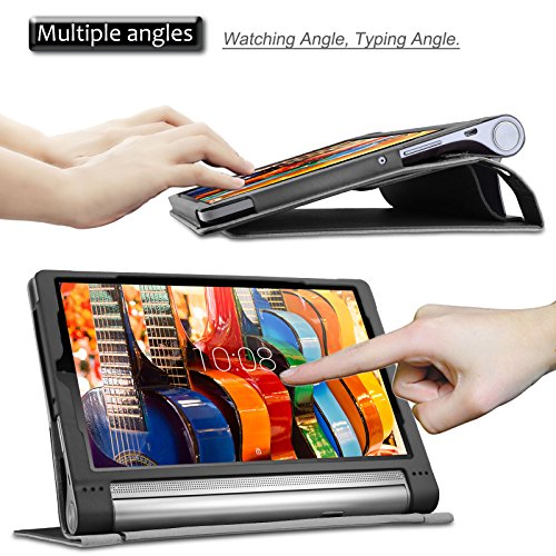 Lenovo Yoga Tab 3 Plus/ Lenovo Yoga Tablet 3 10 Pro Hülle Case, Infiland Slim Fit Folio PU-lederne dünne Kunstleder Schutzhülle Cover Tasche für Lenovo Yoga Tab 3 Plus 25,65cm (10,1 Zoll IPS) Convertible Media Tablet/Lenovo YOGA Tablet 3 10 Pro 25,6 cm (10,1 Zoll QHD IPS) Tablet (Not für Lenovo Yoga Tab 3 10) (Große Augen) - 4