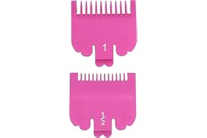 ZEROKIWI 2 Pieces Professional Hair Clipper Guard Guide Attachment Combs, 1.5mm, 3mm, 1/16", 1/8", Compatible with Wahl Standard Full-Sized 8148 1919 8504 Magic Clip Hair Clippers (Pink)