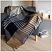 Produktbild Linen & Cotton Flauschige, Anschmiegsame und Warme Decke Wolldecke Bunt Wohndecke Kuscheldecke Maori - 100% Reine Neuseeland Wolle, Braun/ Dunkelblau/ Weiß ( 130 x 170 cm), Sofadecke/ Tagesdecke / Schurwolldecke/ Überwurf Decke/ Plaid Decke Wolle/ Schurwolle/ Lammwolle