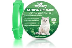 Woyamay Calming Collar for Cats, Luminous Safety Glow Adjustable Calming Cat Collar for Anxiety Relief, Natural Cat Calming Pheromone Collar with 60 Days for Kitten Medium Large Cats, Green