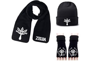 FEIDIAO Zlda scarf gloves Knitted hat keep warm set Zlda keep warm plush neckerchief Soft Shawls Wraps Wool cap Unisex Warm bib touch gloves