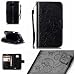 Produktbild Jepson Samsung Galaxy S2 GT-I9100 Hülle, Leadertasche Premium Lederhülle Flip Case im Bookstyle Folio Cover Kartenfächer Magnetverschluss und Standfunktion Leder Schale Etui für Handytasche Schutzhülle Prägung Schmetterling Muster.