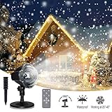 🎅Multifunktionale Fernbedienung: --- Multifunktions-Fernbedienung, mit unserem drahtlosen RF-Controller können Sie den Projektor in einer Entfernung von bis zu 15m steuern. Es gibt 4 Geschwindigkeitsmodi, die geändert werden können, Sie können immer Ihren schönen Schnee wählen. Dieser Schneepunkt-Projektor bietet außerdem einen eingebauten Timer.