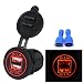 Produktbild Samoleus 2 Port 4.2A USB Steckdose Motorrad Wasserdicht Ladegerät USB mit LED für Fahrzeug Motorrad Boot (Rote LED)