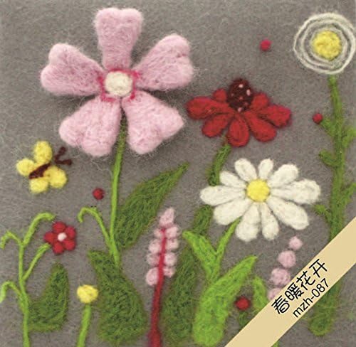 Handidi DIY Needle Felting Starter Kit,Wool Felt Kit, DIY Gift, Flowers, FT-087, Size 6 in X 6in