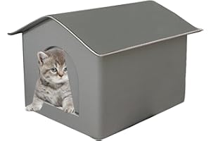 MBIYHGTA Niche d'extérieur pour chat – Abri résistant aux intempéries pour animaux de compagnie, maison isolée et confortable pour chat | Maison d'extérieur étanche pour chat, maison pliable pour animaux de co