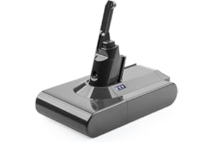 XLX Batterie de Remplacement 6.0Ah pour Dyson V8 - Compatible avec Aspirateurs Balai V8 Animal/Absolute/Motorhead/Fluffy/SV10(215681, 6 Cellules)