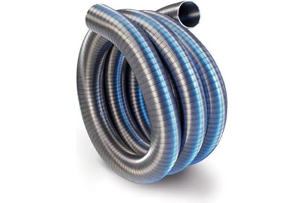 Flexibelt foderrör för skorsten, multibränsle, rostfritt stål, kaminrör, 125 mm/8 m