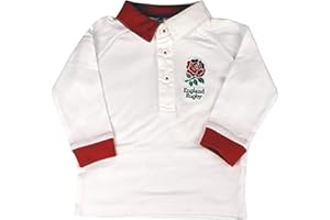 YEEGFEY RFU England Rugby Baby/Toddler Long Sleeved Rugby Shirt | White | 2019/20 (18-24 Months)