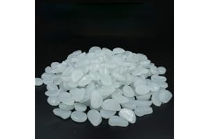 HBSTK 300 Pcs Pierre Lumineuse,Pierre pour allée de Jardin, Pierres décoratives de Jardin pour allées déco extérieur Chemin d'aquarium pelouse Jardin