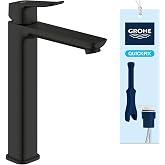 GROHE Dice XL Plain Body Basin Faucet for Exempt Basins (Ceramic Cartridge 28 mm, Water Saving, 3/8 Inch Connections, Easy to