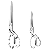 KUONIIY Heavy Duty Sewing Scissors 20cm+26cm - Professional Stainless Steel Cutting Scissors for Fabric Leather Tailoring Art