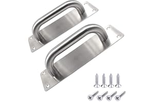 WANLIAN Lot de 2 poignées de porte en acier inoxydable robuste pour porte coupe-feu commerciale avec vis de montage, placard, toilettes, armoire, garage, 200 x 65 mm