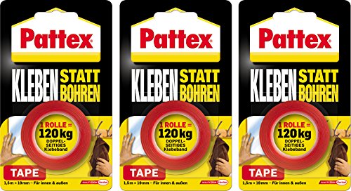 Preisvergleich Produktbild Pattex Kleben statt Bohren / Kombi-Spar-Set (3 x Klebeband)
