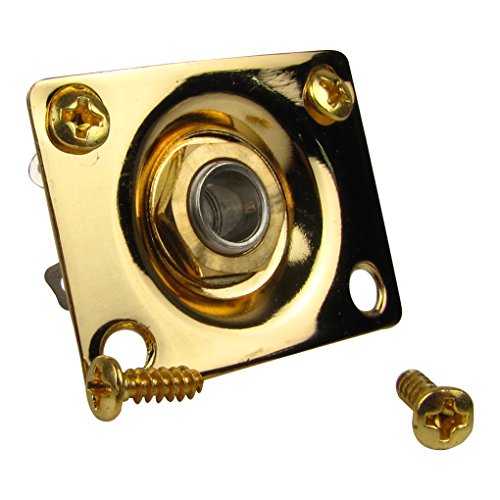 Musiclily Forma Rectangular Toma Input Jack Socket para Guitarra Eléctrica, Oro