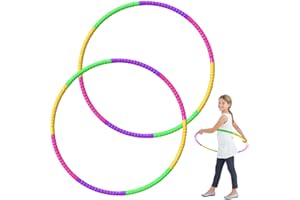 AVCXEC 2 Pezzi Hula Hoop Bambini, Peso Regolabile Hula Hoop Fitness Dimagrante per Bambini, 8 Sezioni Rimovibile Ulaop Fitness Dimagrante, Hula Hoop Fitness per Danza, Palestra e Attività Fitness