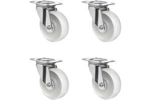 CASCOO SETSBSB125N0N0R1W Rollensatz 4 Lenkrollen, Polyamid, Durchmesser 125 mm, Transportrollen, Kunststoff, Rollenlager, Traglast 600 kg (4-er Pack)