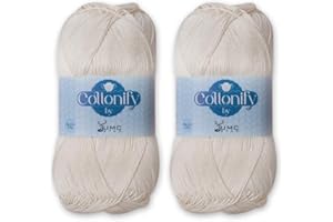 Cottonify Ne 6/4 Pack of 2 100% Combed Cotton Mercerized Crochet and Knitting Yarn| Medium Weight | Gassed & Mercerized Soft Yarn – 186 Yd 100 Grams per Ball | (2, Ecru-926)