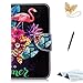 Produktbild TOUCASA Huawei P10 Lite Handyhülle,Huawei P10 Lite Hülle, Brieftasche Flip case 360 Grad Karte Halterung Kartenfächer extra Dünn Klapphülle Leinwand Farbmalerei Art für Huawei P10 Lite(Flamingo)