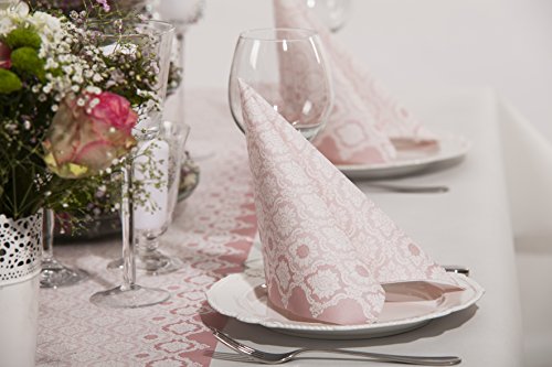 Sovie HORECA Tischläufer MANDY / Linclass® Airlaid Tischläufer 40cm x 24m / Tischdecken-Rolle stoffähnlich / Einmal-Tischdecke für Hochzeit & Partys / Rosa - 3