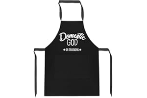 KICKASS TEES Domestic God Apron Funny Gift For Husband Boyfriend BBQ Cooking Baking