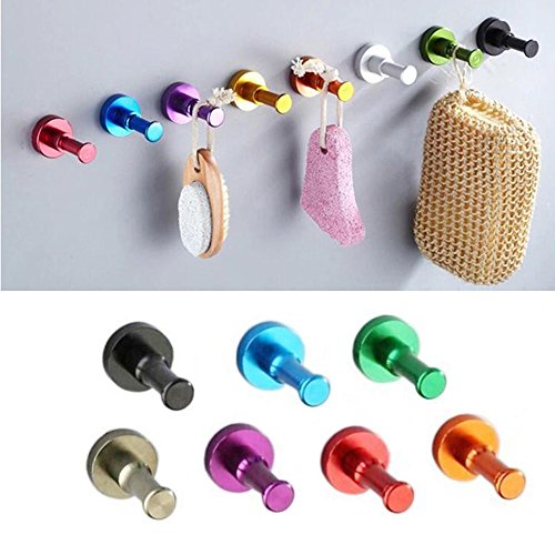 Dproptel 7 Stücke Rainbow Wandhaken zum Aufhängen Färbig Wand Motiert Handtuchhaken Kleiderhaken aus Space Aluminium für Küche, Bad, Schlafzimmer und Büro - 2