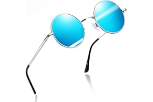 Joopin Redondas Gafas de Sol Hombre y Mujer Polarizadas Estilo Steampunk Retro Vintage Círculo Marco de Metal UV400 Protección