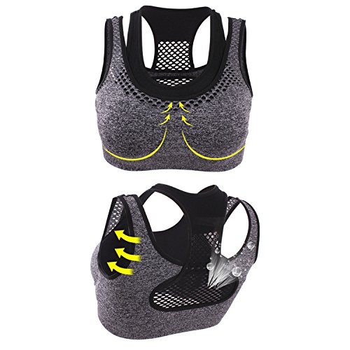 Libella Damen Bügelloser Sport-Bustier schwarz/grau 3732 - 4