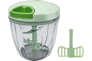 YADOBIG Hachoir Manuel 5 Secondes, 900ML Hachoir Oignon, Coupe Oignon Manuel avec Cordon, Mixeur Manuel pour Légumes, Viande