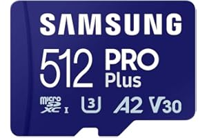 Samsung PRO Plus MicroSD Card, 512 GB, UHS-I U3, Full HD & 4K UHD, Read Speed 180 MB/s, Write Speed 130 MB/s, Memory Card for Cameras and Drones, Includes USB Card Reader, MB-MD512SA/EU