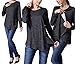 Produktbild Swallowuk Damen Umstandskleidung Pflege Tops Langarmshirt Kleidung für Schwangere Frauen Frühling Herbst Bluse Langarm Split O-Ausschnitt T-Shirt Tops Oberteile (XL, Dunkelgrau)