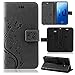 Produktbild betterfon | Flower Case Handytasche Schutzhülle Blumen Klapptasche Handyhülle Handy Schale für Samsung Galaxy S10+ SM-G975 Schwarz