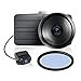 Price comparison product image KDLINKS DX2 Full-HD 1080P Front + 720P Rear 290° Super Wide Angle Car Dash Cam with G-Sensor & WDR Superior Night Mode, 1 Year Dashcam Warranty