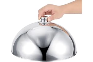 TOMOTATO Cubierta para Servir Alimentos, Cubiertas de Placa de Cúpula de Acero Inoxidable, Tapa para Platos para Comida, Restaurante Buffet de Hotel para Mantener la Comida Caliente (12.5inch)