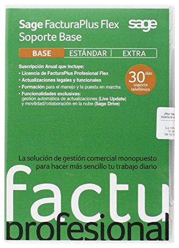 Sage FacturaPlus Profesional Flex Soporte Base 2015 - Software De Facturaci  n Y Gesti  n Comercial  Suscripci  n 1 A  o