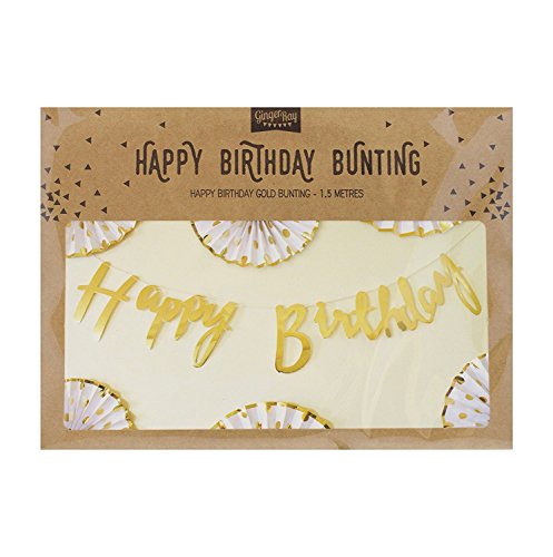 Pick and Mix – Gold Happy Birthday Bunting - 3