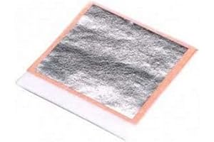 SIM GOLD LEAF Foglia D'argento Puro Commestibile Al 100% Commestibile, 60mm x 60mm, Confezione da 20