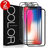 Pellicola iPhone X, [2 Pezzi] G-Color Pellicola [3D Vetro Temperato] Antigraffio Pellicola Vetro [con lo Strumento dell'Installazione] Facile da Installare per iPhone X, Nero -(Garanzia a vita)