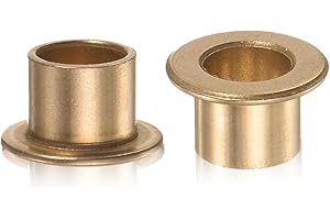 CPJJ 2 Piezas Brida Cojinete Casquillo Cojinete 10mm Diámetro 18mm Diámetro 12mm Longitud 1.2mm Espesor Brida Bronce Autolubricante Casquillo Cojinete para Equipo Industrial