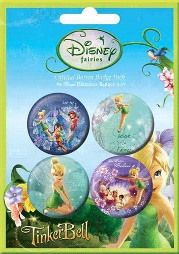 Film Badge Pack featuring Tinkerbell and Her Disney Fairie Friends 10.5x14.5cm