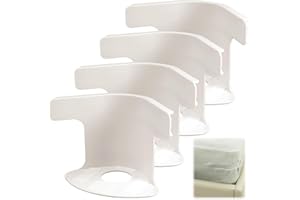 CHEERHOM 4 Stück Bettlakenhalter mit Verschlussstreifen, Heavy Duty Bettlakenhalter Ecke, Offene Ecke Bettlakenhalter, Bettlakenklammern Gurte (Grau)