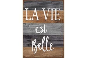 BCTS La vie est Belle Plaque murale publicitaire en métal de style vintage 20,3 x 30,5 cm # P67