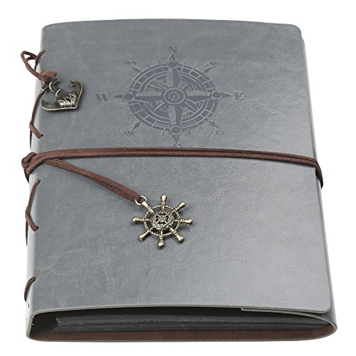 Farway Fotoalbum/Notizbuch aus Leder mit Geschenkbox, Vintage blau