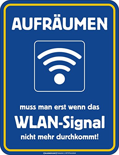 Aufräumen Wlan Signal Alu Schild Alu Flach Neu 17x22cm VR192
