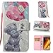 Produktbild Samsung Galaxy A5 2017 SM-A520 Hülle Leder Flip Case, QFUN Glitzer 3D Muster Design PU Leder Tasche Schutzhülle Bookstyle Klappbar Brieftasche Lederhülle Magnetverschluss Standfunktion Klapphülle mit Kartenfach Stoßfest Anti-Rutsch Vollschutz 360 Grad Komplettschutz Bumper Cover und Schutzfolie für Samsung Galaxy A5 2017 SM-A520 - Grau Bär