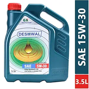 DESHWAL 5W-30 FULLY SYNTHETIC ENGINE OIL FOR DIESEL & PETROL CARS (3.5LTR)