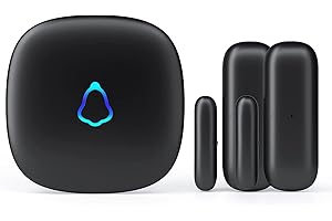 SECRUI Door Chime, Wireless Door Open Contact Sensor Alarm with 500 FT Range, 58 Chimes and 5 Volume Levels for Business/Store/Home/Office When Entering, 2 Transmitter + 1 Plug-in Receiver